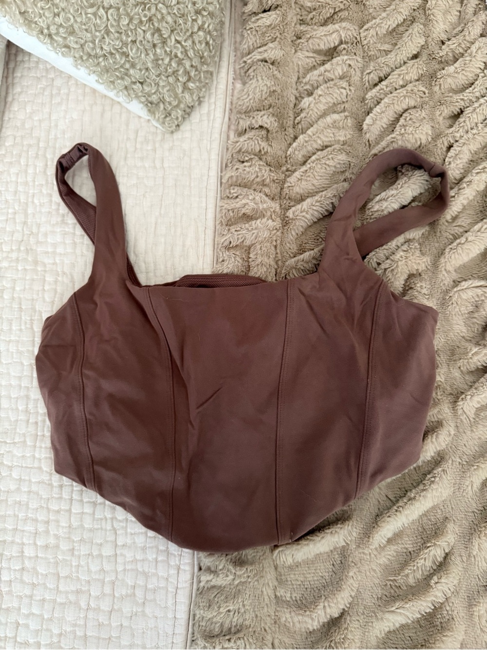 Women’s Brown Square-Neck Tank Top
